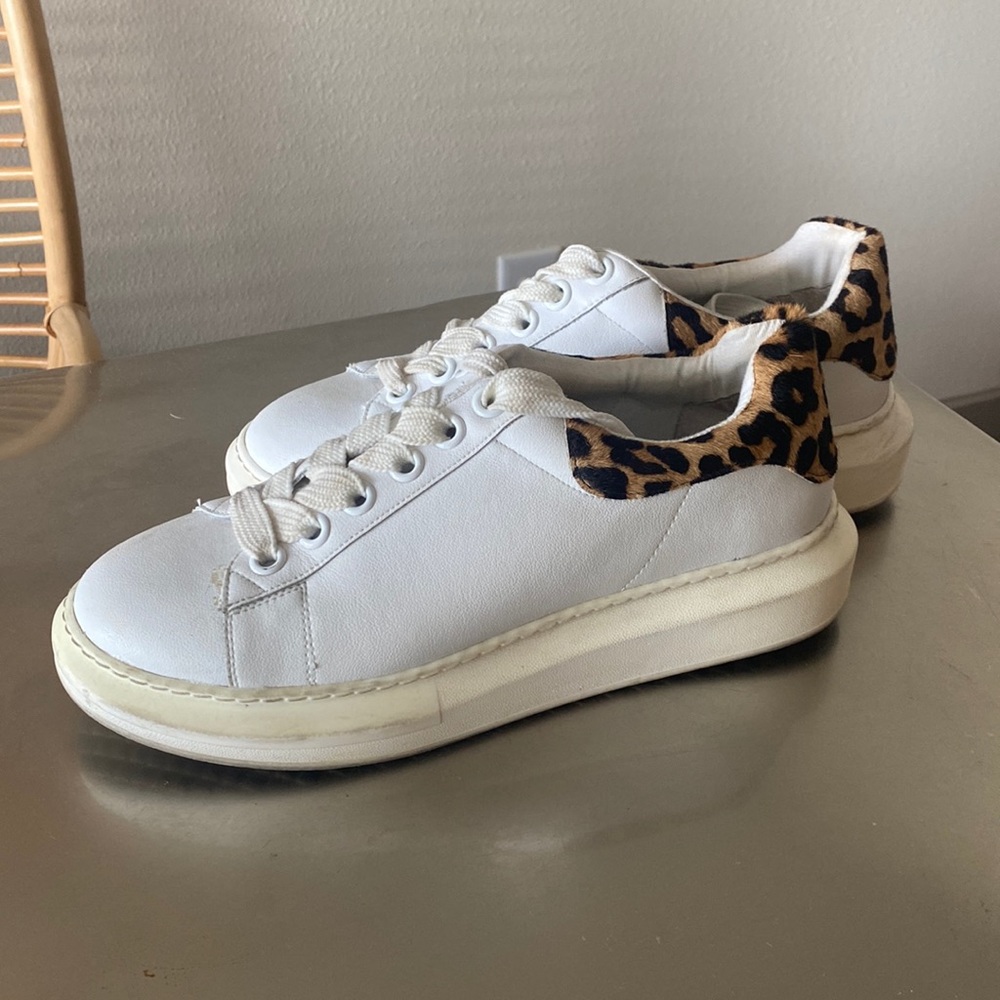 Steven by Steve Madden Glazed Leopard / Cheetah White Chunky Sneaker